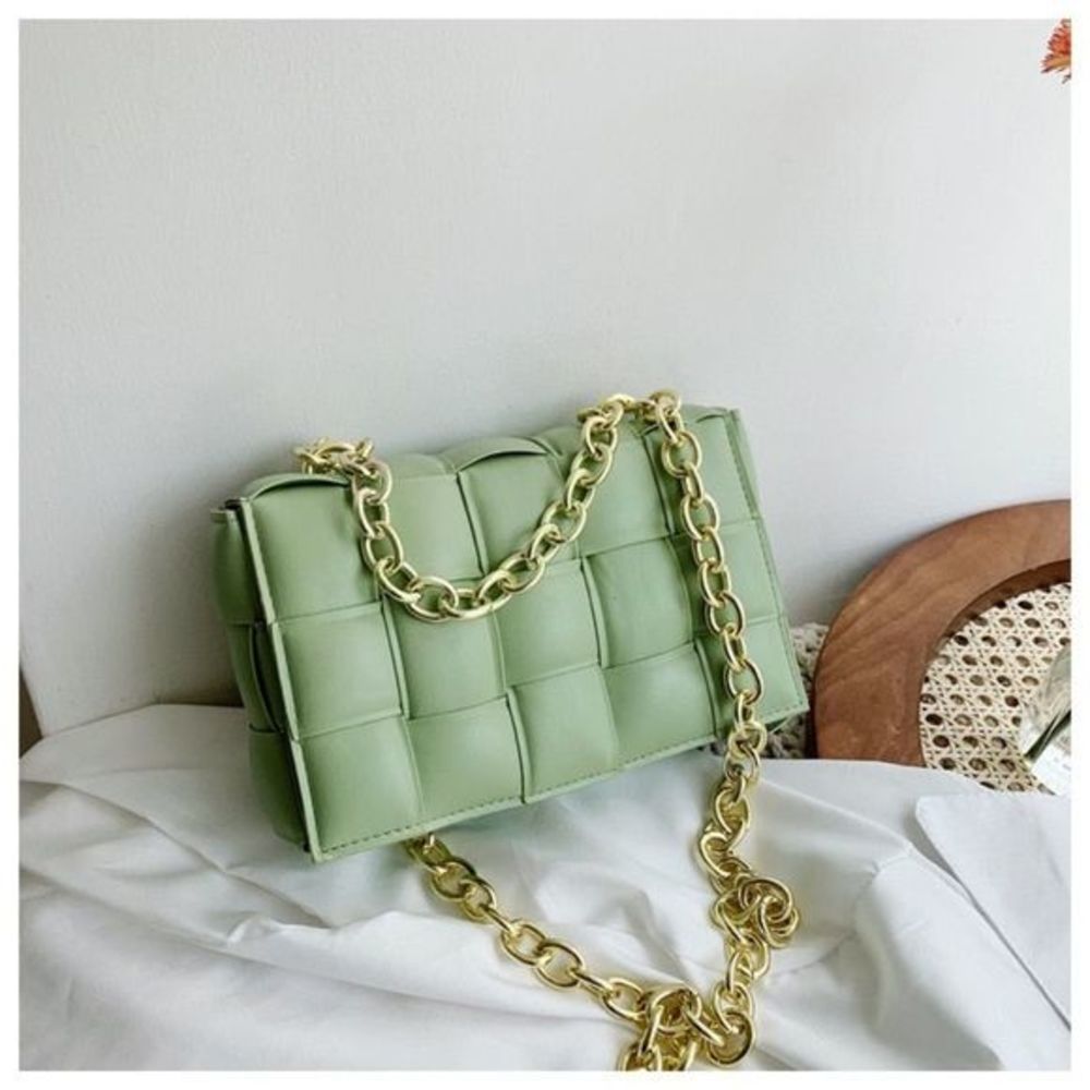 Quilted seafoam bag